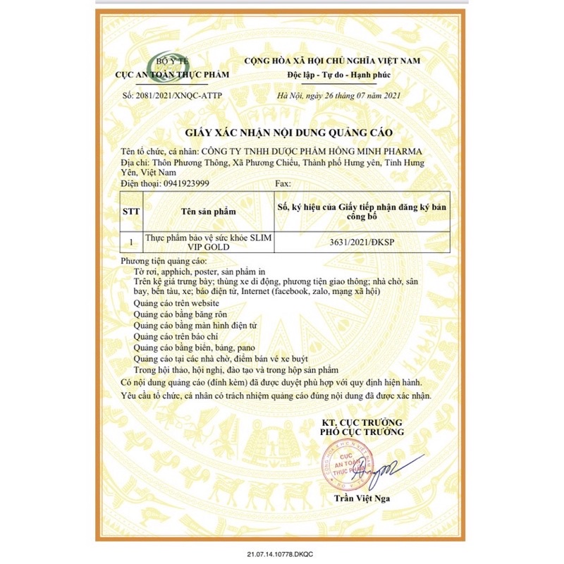 SLIM VIP GOLD  TẶNG KÈM MI NHON MỚI NHẤT