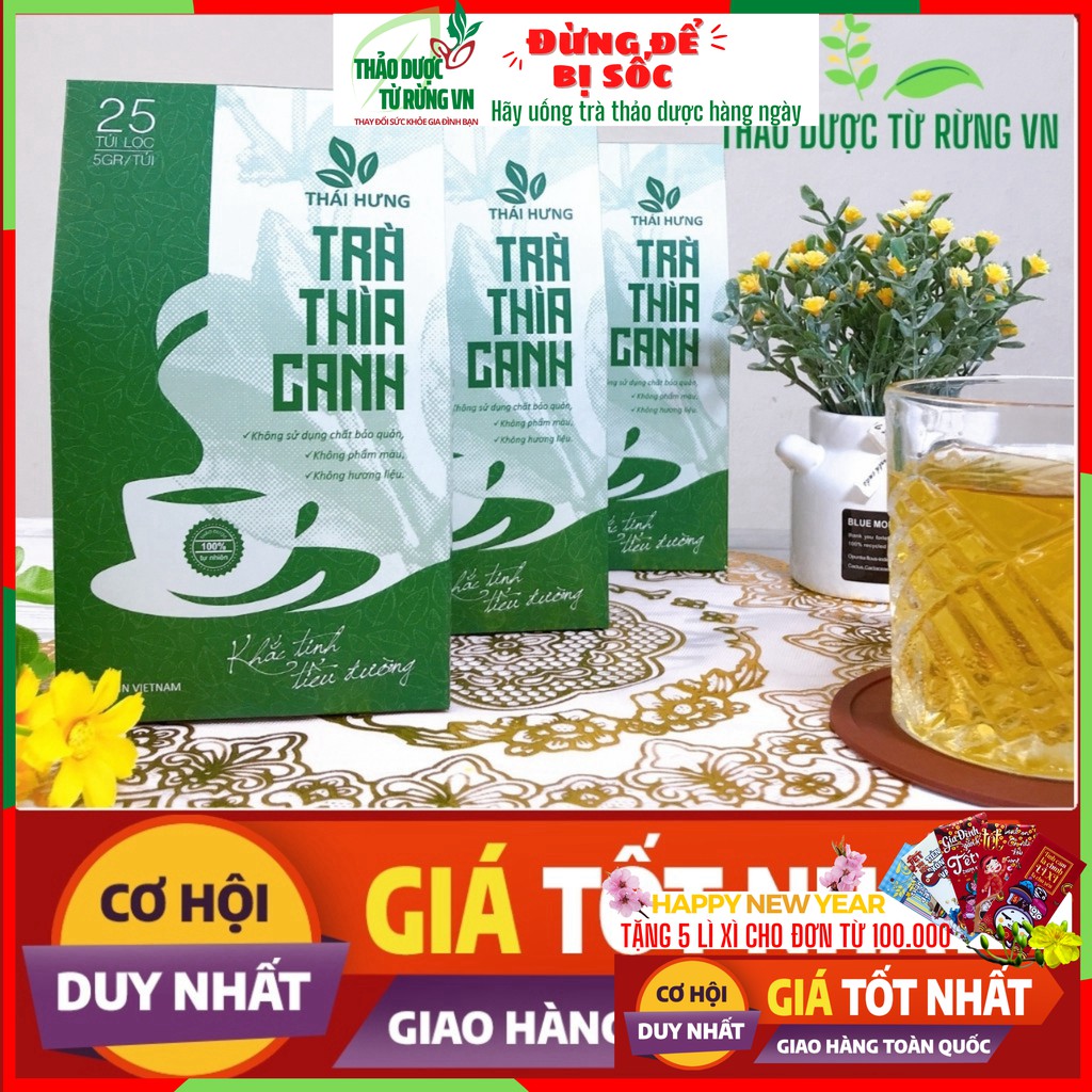 [Combo 03] Dây Thìa Canh - Trà Thìa Canh Thái Hưng Chiết Xuất Từ Dây Thìa Canh, Lá Khổ Qua Rừng 3 hộp 125g 25 gói | BigBuy360 - bigbuy360.vn