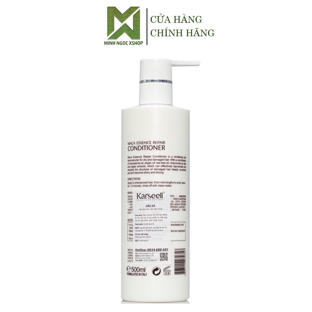 Dầu xả dưỡng tóc KARSEELL Maca 500ml phục hồi siêu mượt chuẩn salon tại nhà