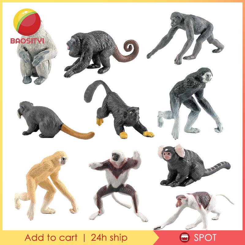 Set 10 Mô Hình Khỉ Nhựa Đồ Chơi Cho Bé