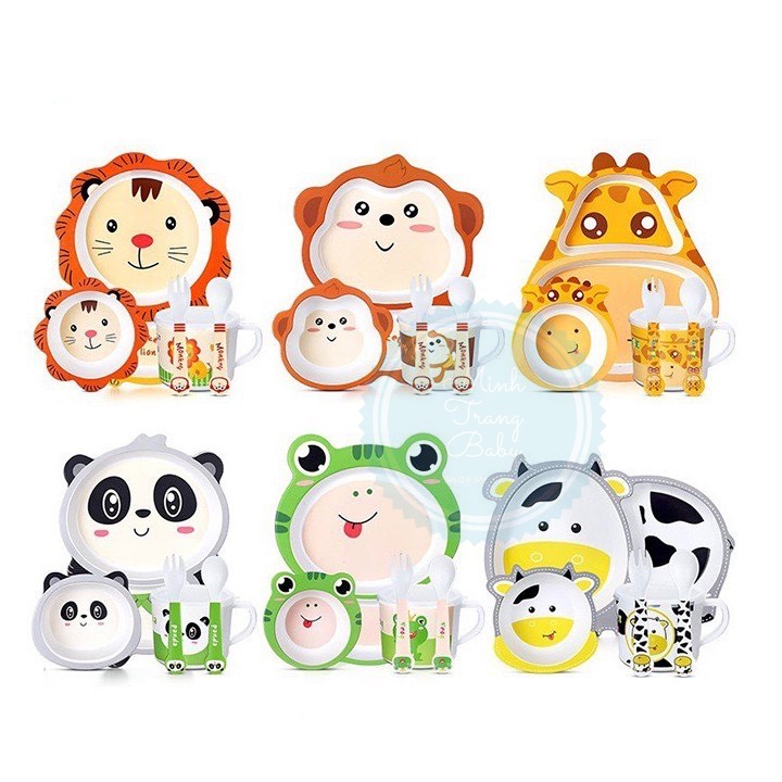 Khay Ăn Dặm Sợi Tre BamBoo Fiber Hình Thú Cho Bé