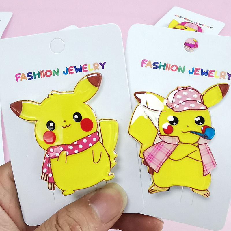 Kẹp Tóc Họa Tiết Hoạt Hình Pikachu Kiểu Nhật Hàn Dễ Thương Cho Bé