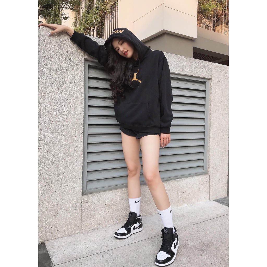 Áo hoodie Ni.ke Jor.dan đen hàng vnxk - Hoodie bóng rổ có sẵn full size nam nữ