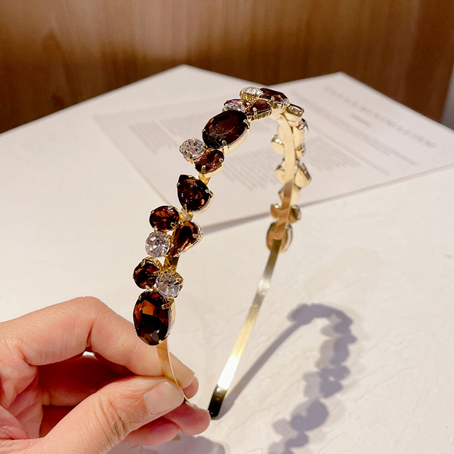 Băng Đô Hợp Kim Đính Đá Nhiều Màu Sắc Xinh Xắn Cho Nữ