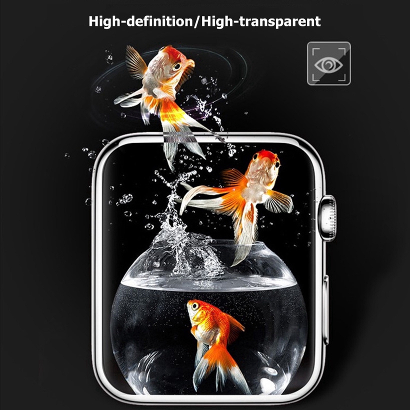 Miếng Dán Hydrogel Cong 3D Bảo Vệ Màn Hình Cho Đồng Hồ Thông Minh Apple Series 6 SE 5 1 2 3 4 Kích Thước 40mm 44mm 42mm 38mm