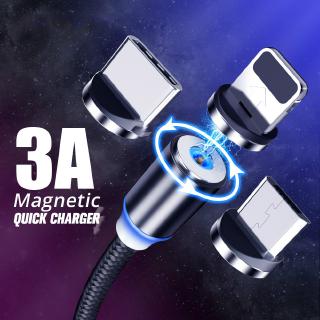 Ready Stock Magnetic USB Cable Type C Magnet Charger Cable for iPhone Android Fast Charging 360 Round Cord