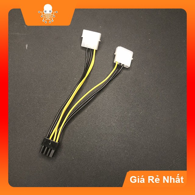 Dây cáp nguồn chuyển 2 Sata Molex 4 pin ra 8 pin VGA - Dây VGA 8 pin