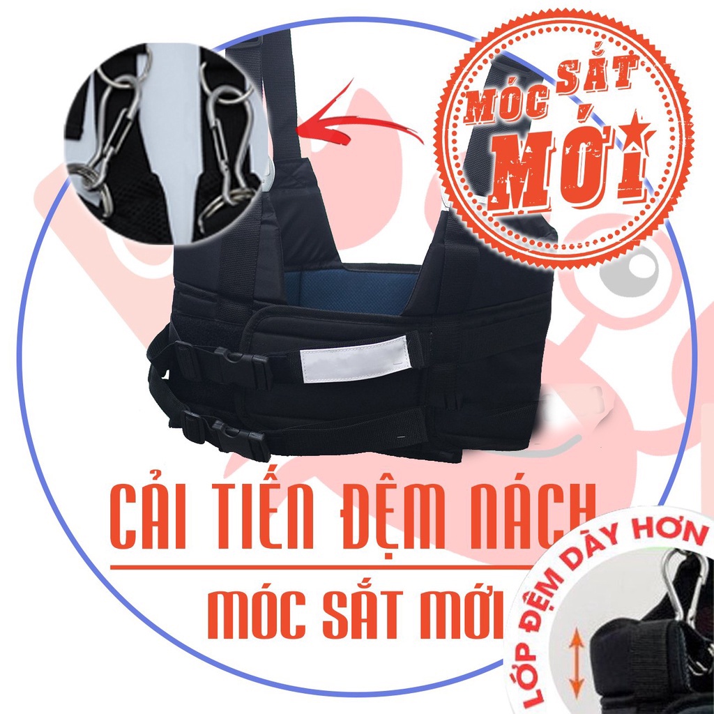 Đai Kéo giãn Cột Sống Lưng Treo Xà An Cốt Nam - Mẫu Mới Cải Tiến - Móc Sắt Chắc Chắn - Có Đệm Nách- Tặng 12 Miếng Dán