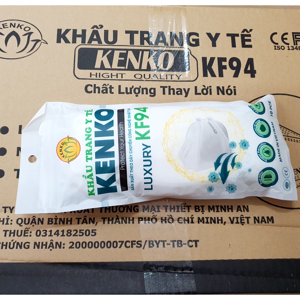 Combo 10 cái khẩu trang 4D KF94 Kenko Luxury