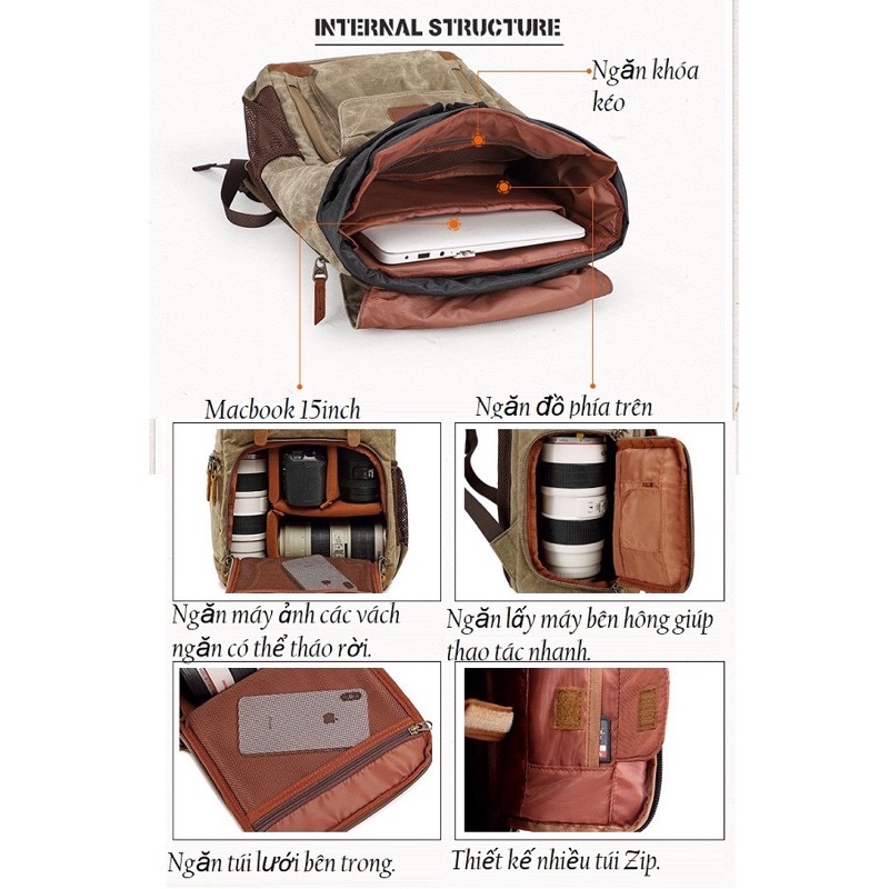 Balo, máy chụp hình cao cấp canvas haft photo