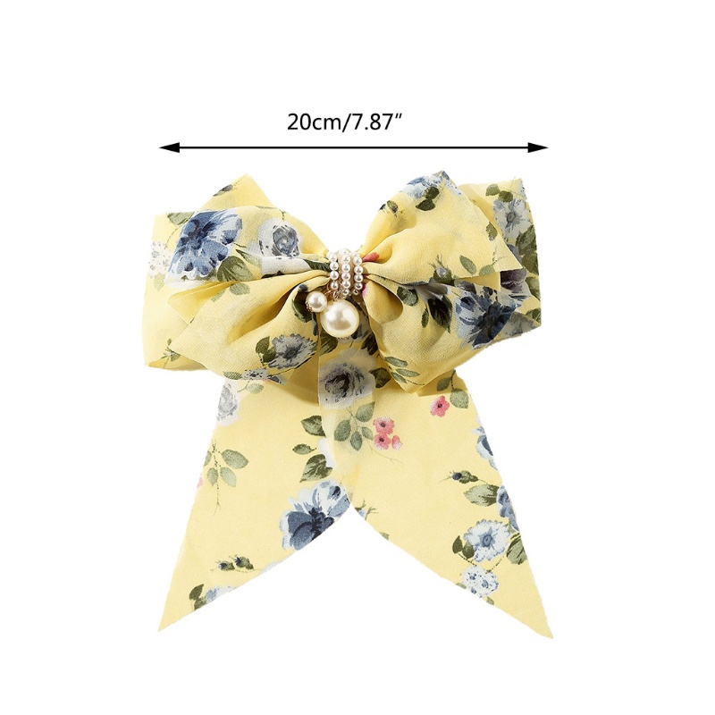 Kẹp Tóc Hình Nơ Đính Ngọc Trai Giả Dễ Thương Cho Nữ