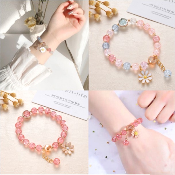 Vòng Tay Đính Hạt Hình Hoa Cúc Thời Trang Dành Cho Nữ