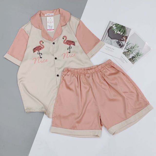 Bộ Đồ Ngủ Nữ Pijama Lụa Cộc Tay Quần Đùi Bilyy Shop BN005 | BigBuy360 - bigbuy360.vn
