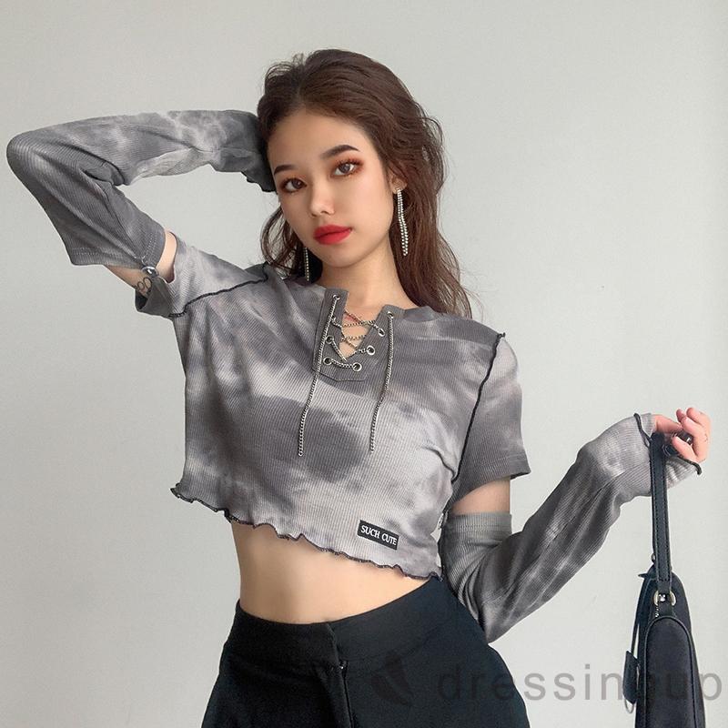  Áo Thun Nữ Dài Tay Cổ Chữ V Màu Sắc Độc Đáo | BigBuy360 - bigbuy360.vn