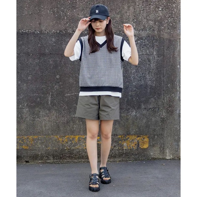 Áo Sweater Gile cổ V in hoa COLZA xuất nhật