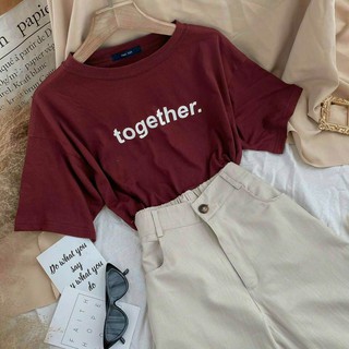 SET PULL ĐỎ IN CHỮ +QUẦN KAKI NUDE