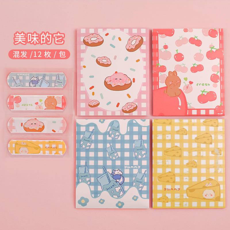 Set 12 Băng Dán Vết Thương Thoáng Khí Chống Thấm Nước Họa Tiết Hoạt Hình Cho Bé