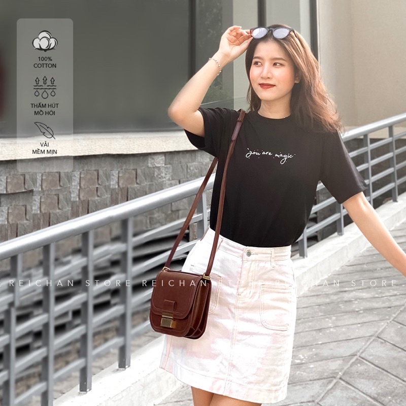 Áo Thun Cotton 100% You Are Magic Basic Reichan Màu Trắng Màu Đen