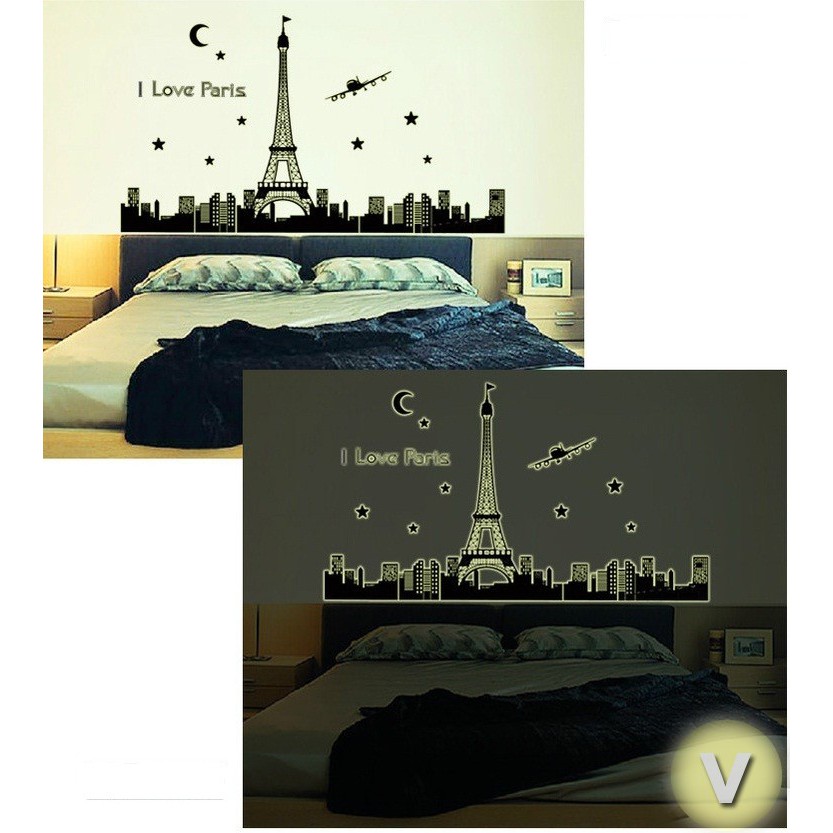 Decal dán tường Đêm paris