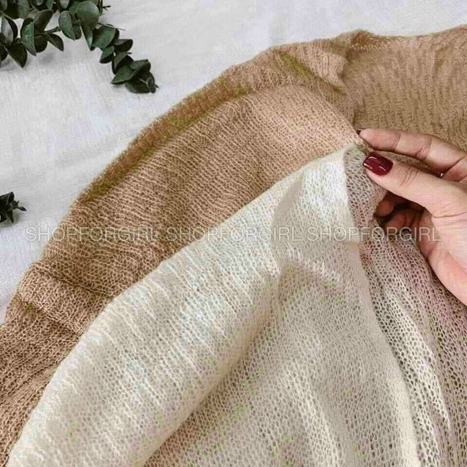 Áo khoác cardigan vải len mỏng ba màu- freesize dưới 55kg