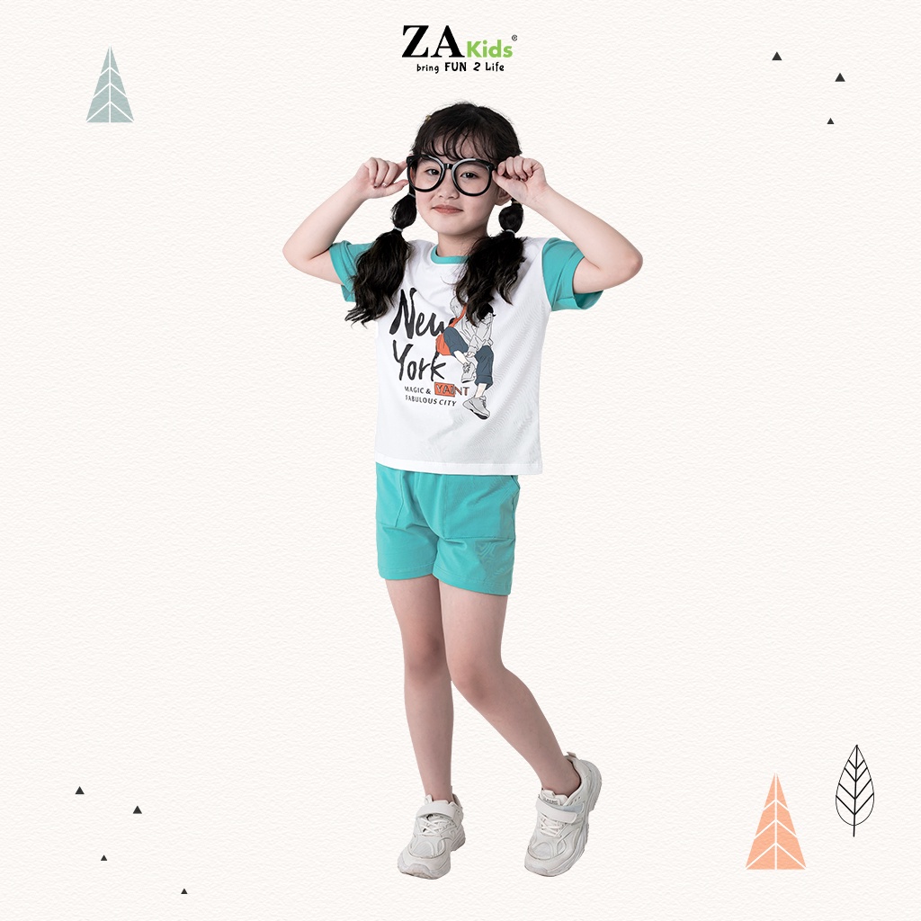 Bộ Quần Áo Thun Ngắn Tay Bé Gái (2-10 Tuổi) ZAKids ZA22011TN