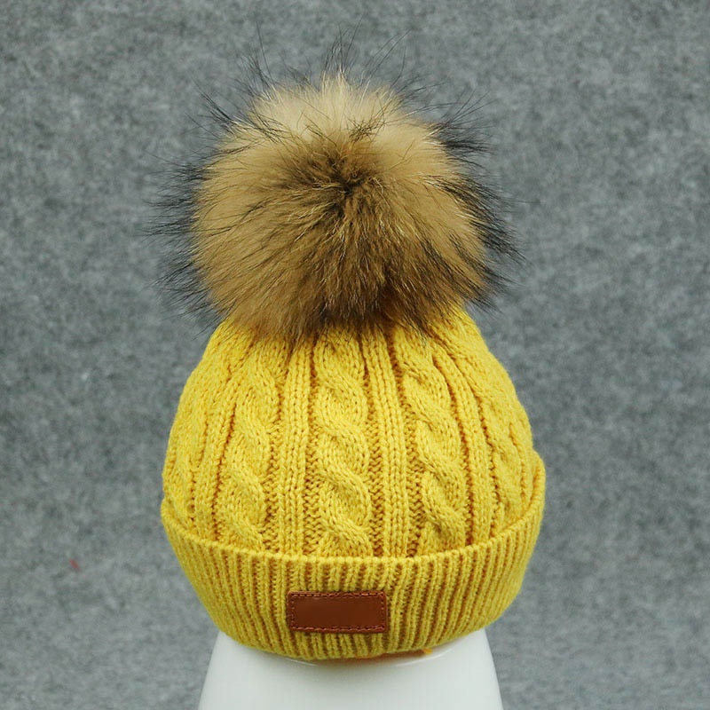 Mũ Trùm Đầu Dệt Kim Giữ Ấm Cho Bé