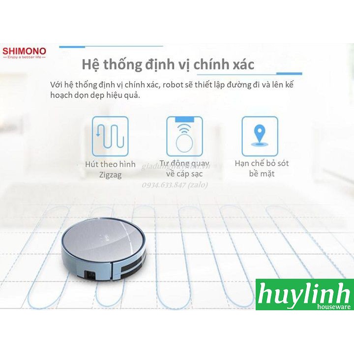 [Mã ELHA10 giảm 6% đơn 5TR] Robot hút bụi lau nhà Shimono X5S - Điều khiển smartphone