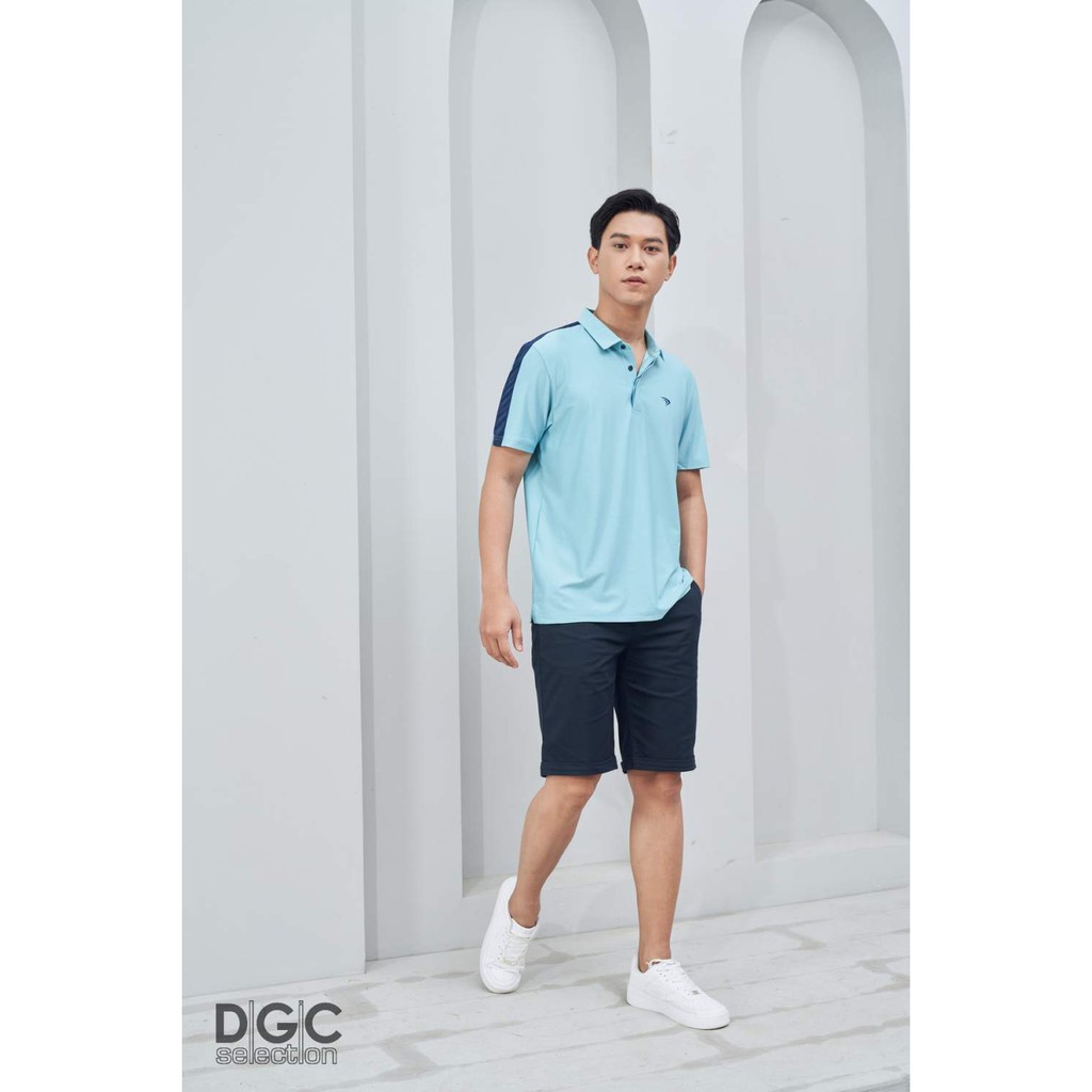 Áo Polo nam ngắn tay DGCs kiểu dáng thể thao năng động, màu xanh ngọc chất Polyester bền đẹp thoáng khí SAP2030M