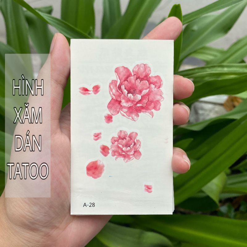 Hình xăm hoa xinh a28. Tatoo dán tạm thời size 10x6cm