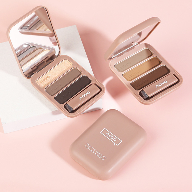[Hàng mới về] Phấn kẻ mày Novo 2 bảng màu độ bóng cao kháng nước chống mồ hôi