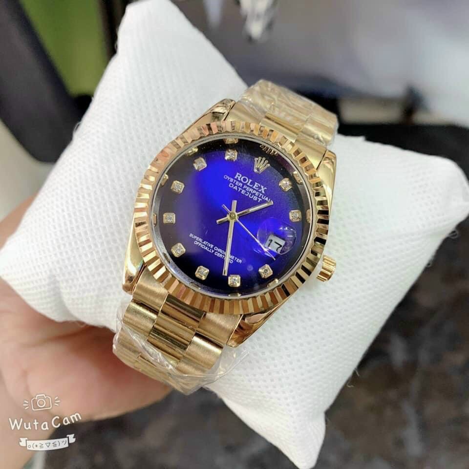 Đồng hồ thời trang nữ Rolex đeo tay dây thép không gỉ đính đá sang trọng dây kim loại mạ vàng chống nước chống xước | BigBuy360 - bigbuy360.vn