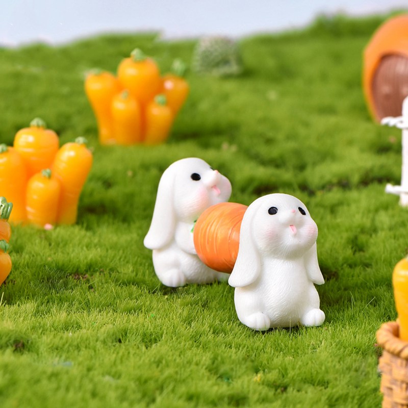 Tượng thỏ hoạt hình dễ thương cho trang trí sân vườn