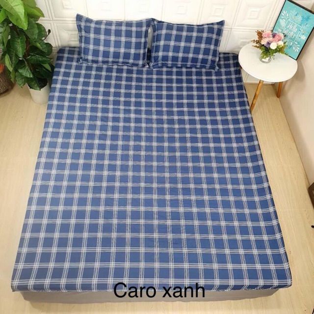 Bộ ga giường vỏ gối cotton poly (1 drap giường + 2 vỏ gối nằm) | BigBuy360 - bigbuy360.vn
