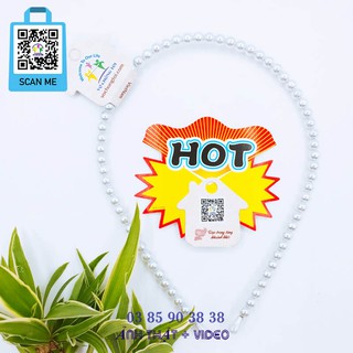 Cài tóc ngọc trai giả đơn giản vợ chồng tôi