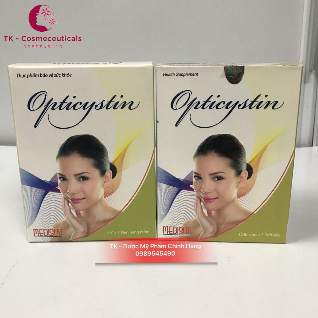 OPTICYSTIN Viên Uống Giúp Làm Chắc Khỏe Tóc, Đẹp Tóc, Đẹp Da - Hộp 60 Viên