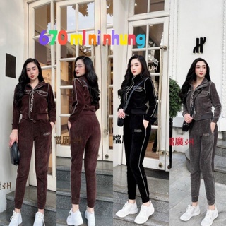 SẴN đen xả lỗ BỘ THỂ THAO nhung  dày DÀI TAY/ BỘ THỂ THAO nhung tăm nữ cổ bẻ cao cấp mềm  xịn quảng châu(ảnh thật)