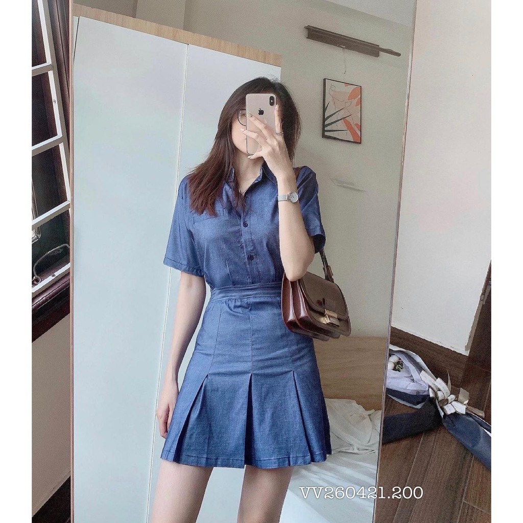 VÁY GIẢ JEANS(Váy liền ảnh thật)