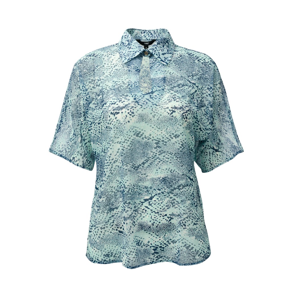 Sơ mi tay liền họa tiết da rắn công sở TNG