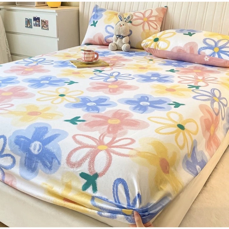 Bộ Ga Gối Cotton HIN BEDDING, Chất Liệu Vải Cotton Mềm Mịn Thấm Hút Mồ Hôi Đủ Kích Thước
