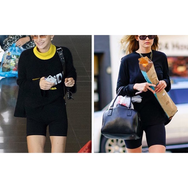 Quần legging đùi nữ cạp cao dáng lửng ngố mặc nhà ôm lưng thun bó bigsize chất dày đẹp