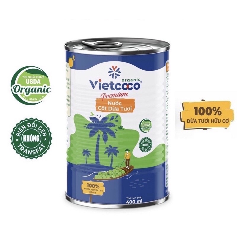 Nước cốt dừa tươi Organic 400ml