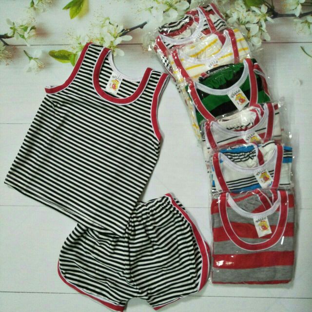 Bộ Bé Trai Ba Lỗ Sát Nách Vải Su 8-24kg