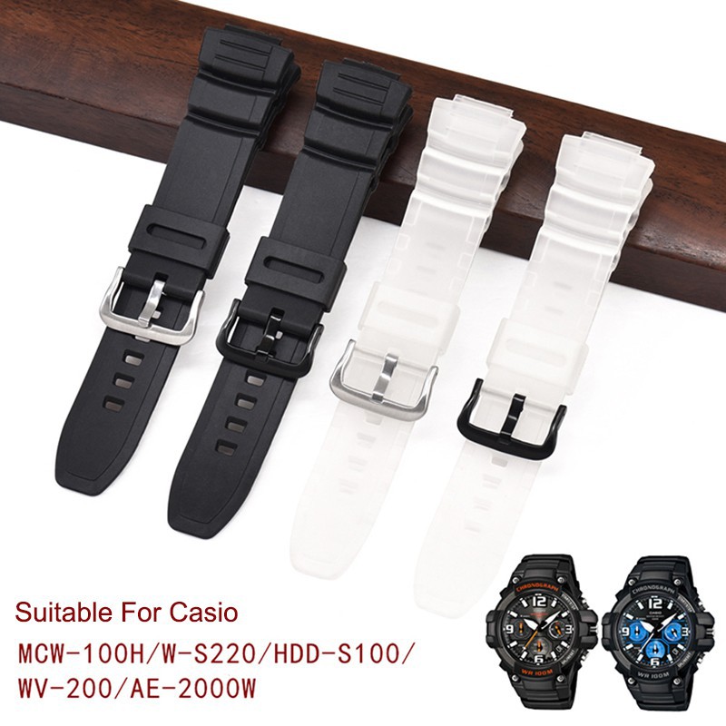 Dây đeo đồng hồ thay thế cho Casio Mcw-100H 16mm Mcw110H Hdd-S100 Wv-200 W-S220 Ae-2000 Ae-2100