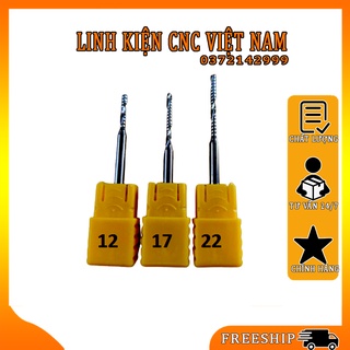 Mũi CNC xoắn 1 me 3.175 lưỡi 2mm  cắt quảng cáo, cắt mica fomex, mdf, alu, vật liệu cnc