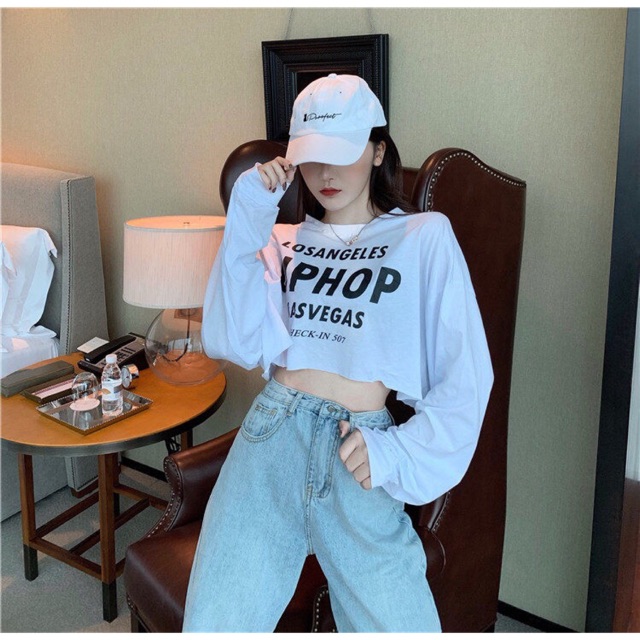 Áo thun croptop dài tay