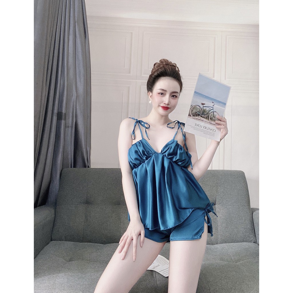 Đồ ngủ nữ sexy satin cao cấp mềm mịn thoáng mát hở lưng quyến rũ gợi cảm AN26 - D'Lavia | BigBuy360 - bigbuy360.vn