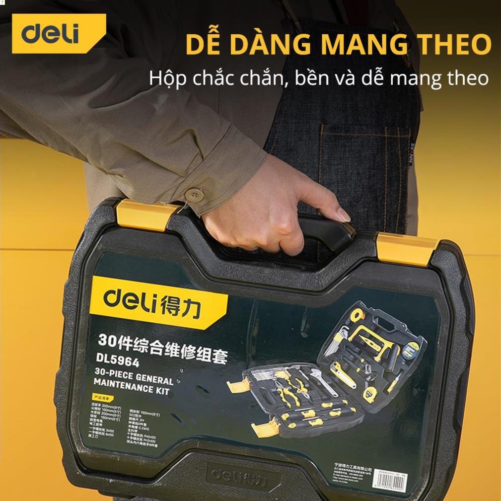 [LIFEDL157] Bộ Dụng Cụ Sửa Chữa Deli 30 Chi Tiết Đa Năng - Chất Liệu Cao Cấp - Sử Dụng Nhiều Mục Đích - DL5964 .