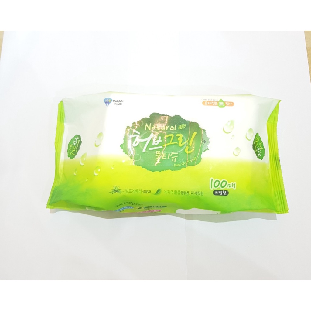 Khăn ướt trà xanh thảo mộc Bubble Wick