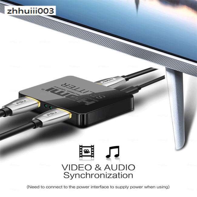 Bộ Chia Tín Hiệu Hdmi 1 Cổng Vào 2 Đầu Ra 4k Hd 1080p 3d