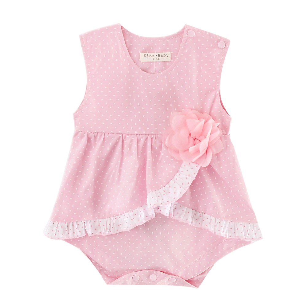 Bộ Đồ Liền Thân Sanlutoz Không Tay Họa Tiết Chấm Bi Dễ Thương Cho Bé Gái Sơ Sinh